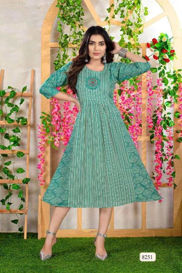 Blue Hills Trend 4 You Designer Long Gown Style Kurti Catalog