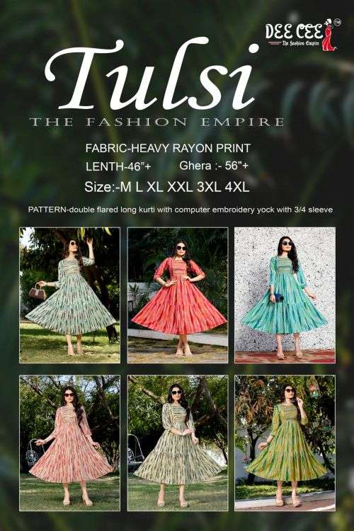 Deecee Tulsi Designer Long Anarkali Kurti Collection On Wholesale