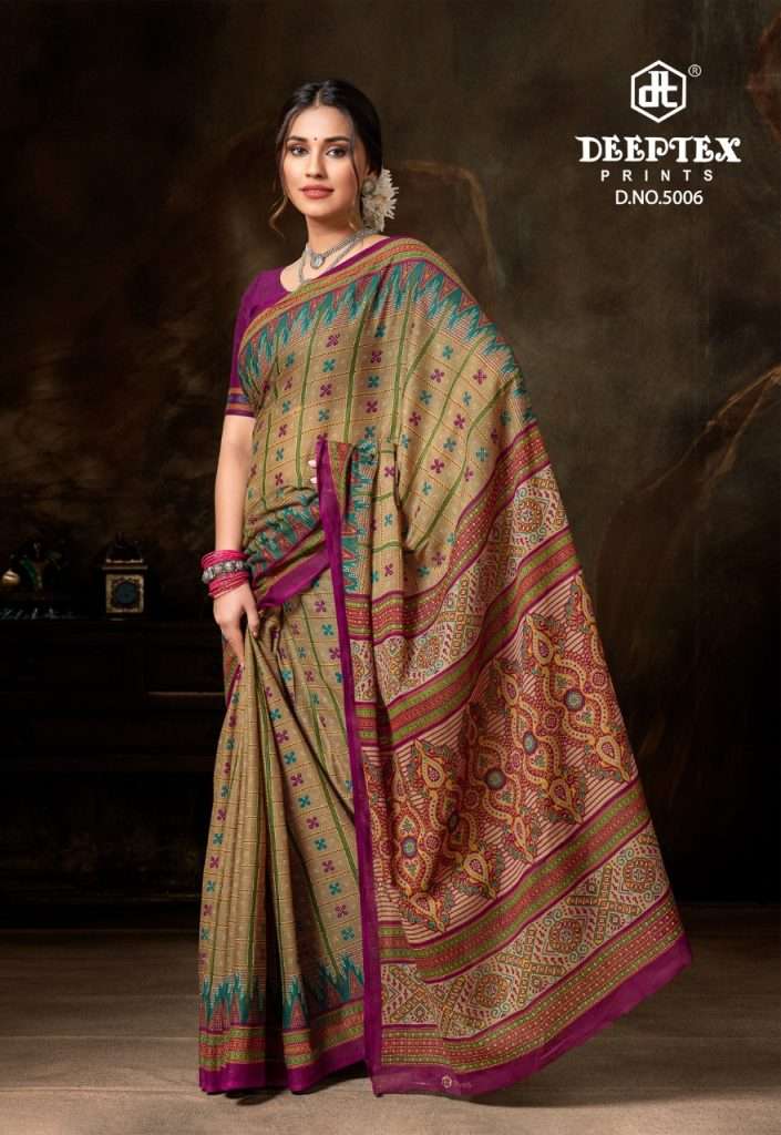 Deeptex Prime Time Vol 5 Pure Cotton Print Sarees On Wholesale