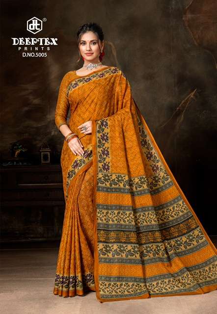 Deeptex Prime Time Vol 5 Pure Cotton Print Sarees On Wholesale