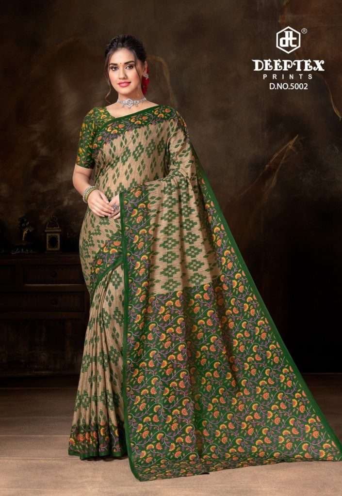 Deeptex Prime Time Vol 5 Pure Cotton Print Sarees On Wholesale