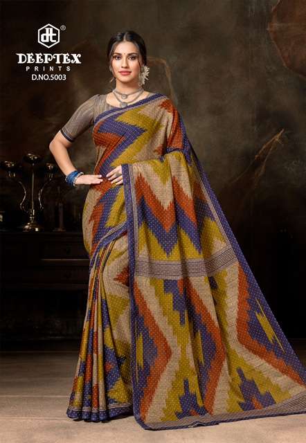 Deeptex Prime Time Vol 5 Pure Cotton Print Sarees On Wholesale