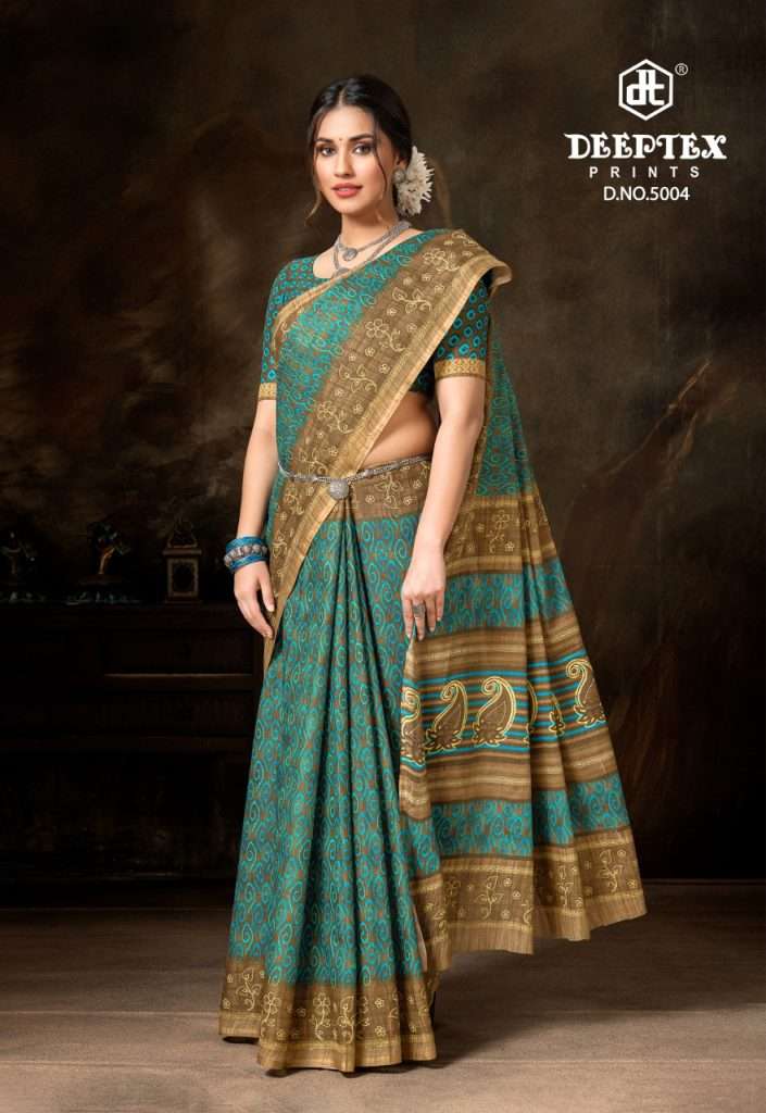 Deeptex Prime Time Vol 5 Pure Cotton Print Sarees On Wholesale
