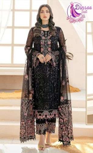 Dinsaa 172 Embroidered Designer Pakistani Suit Collection On Wholesale