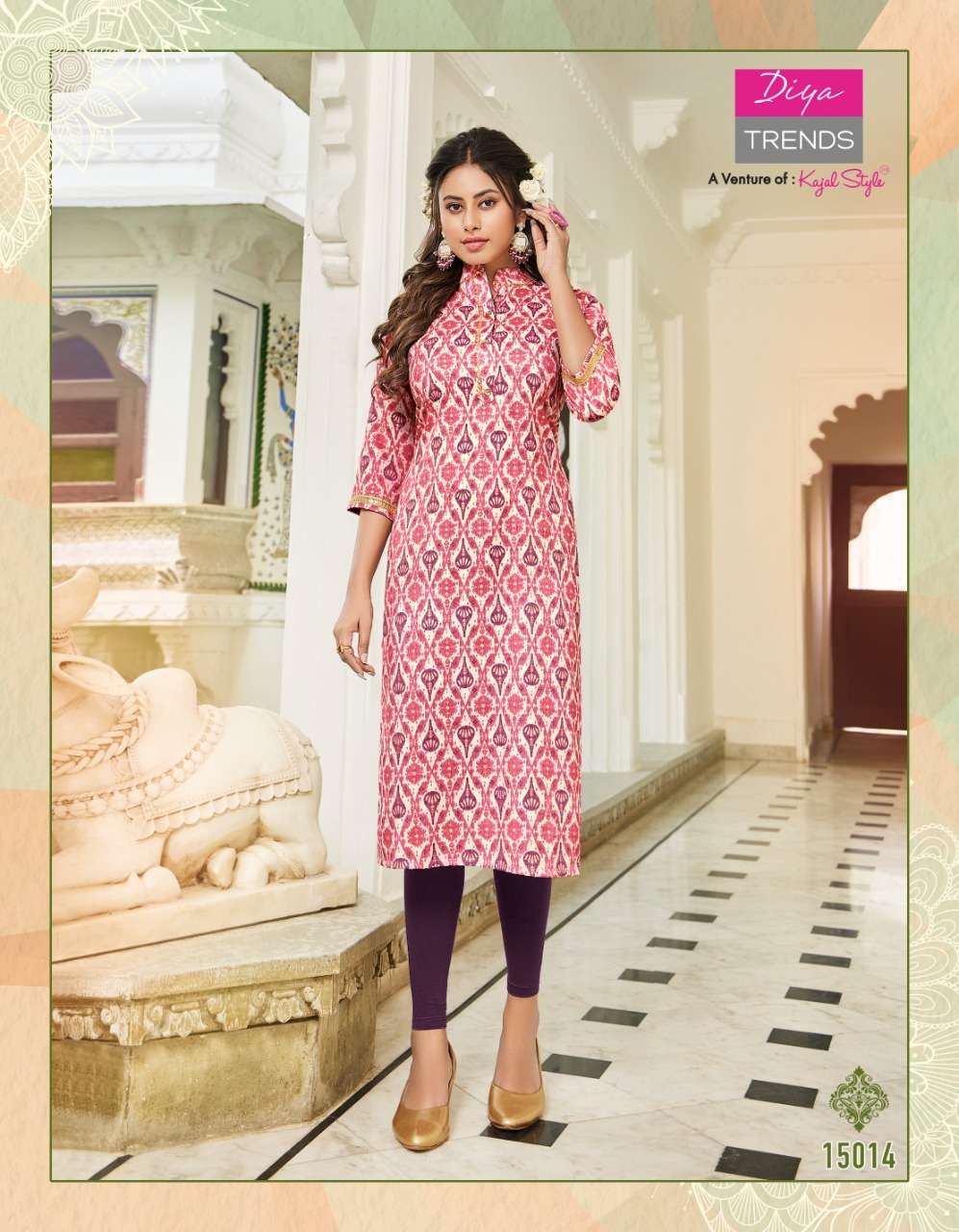 Diya Trends Gardencity Vol-15 Rayon Capsule Foil Print Kurti On Wholesale 
