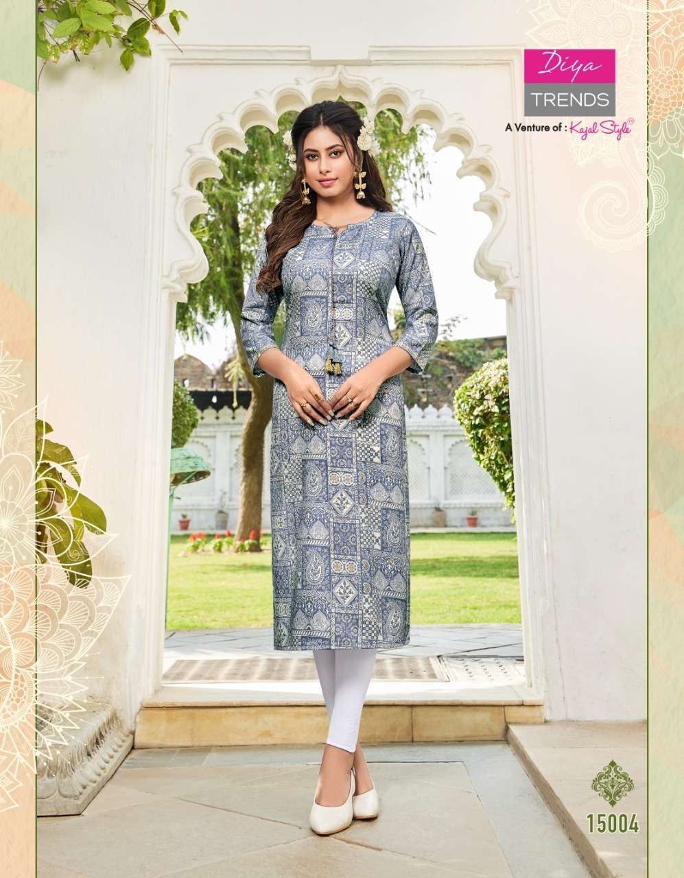 Diya Trends Gardencity Vol-15 Rayon Capsule Foil Print Kurti On Wholesale 