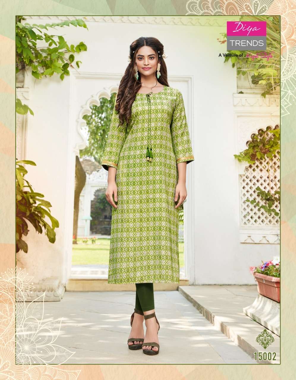 Diya Trends Gardencity Vol-15 Rayon Capsule Foil Print Kurti On Wholesale 