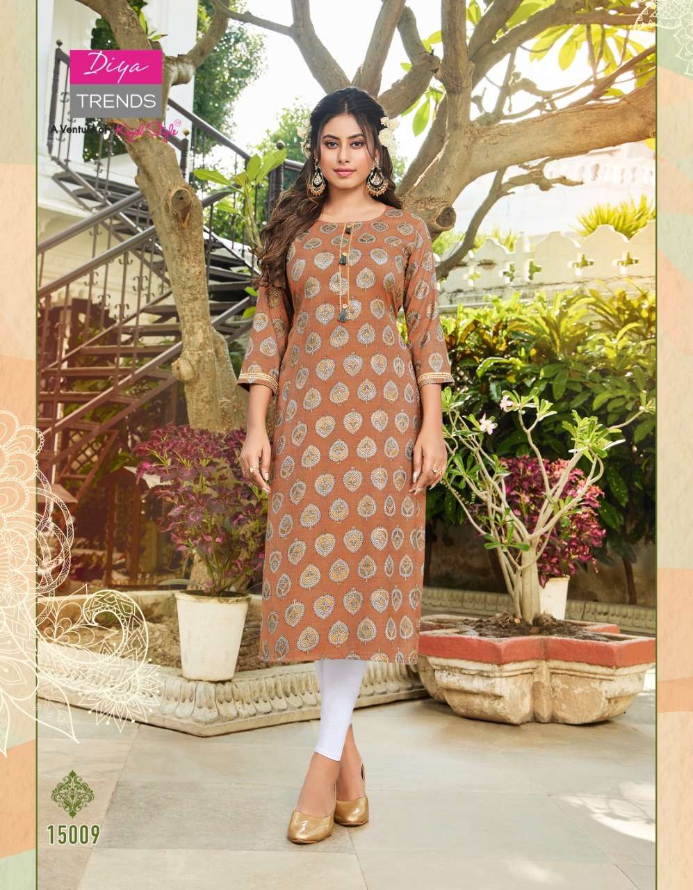 Diya Trends Gardencity Vol-15 Rayon Capsule Foil Print Kurti On Wholesale 