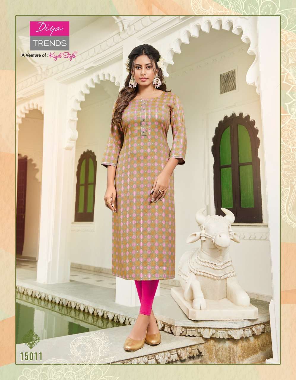 Diya Trends Gardencity Vol-15 Rayon Capsule Foil Print Kurti On Wholesale 