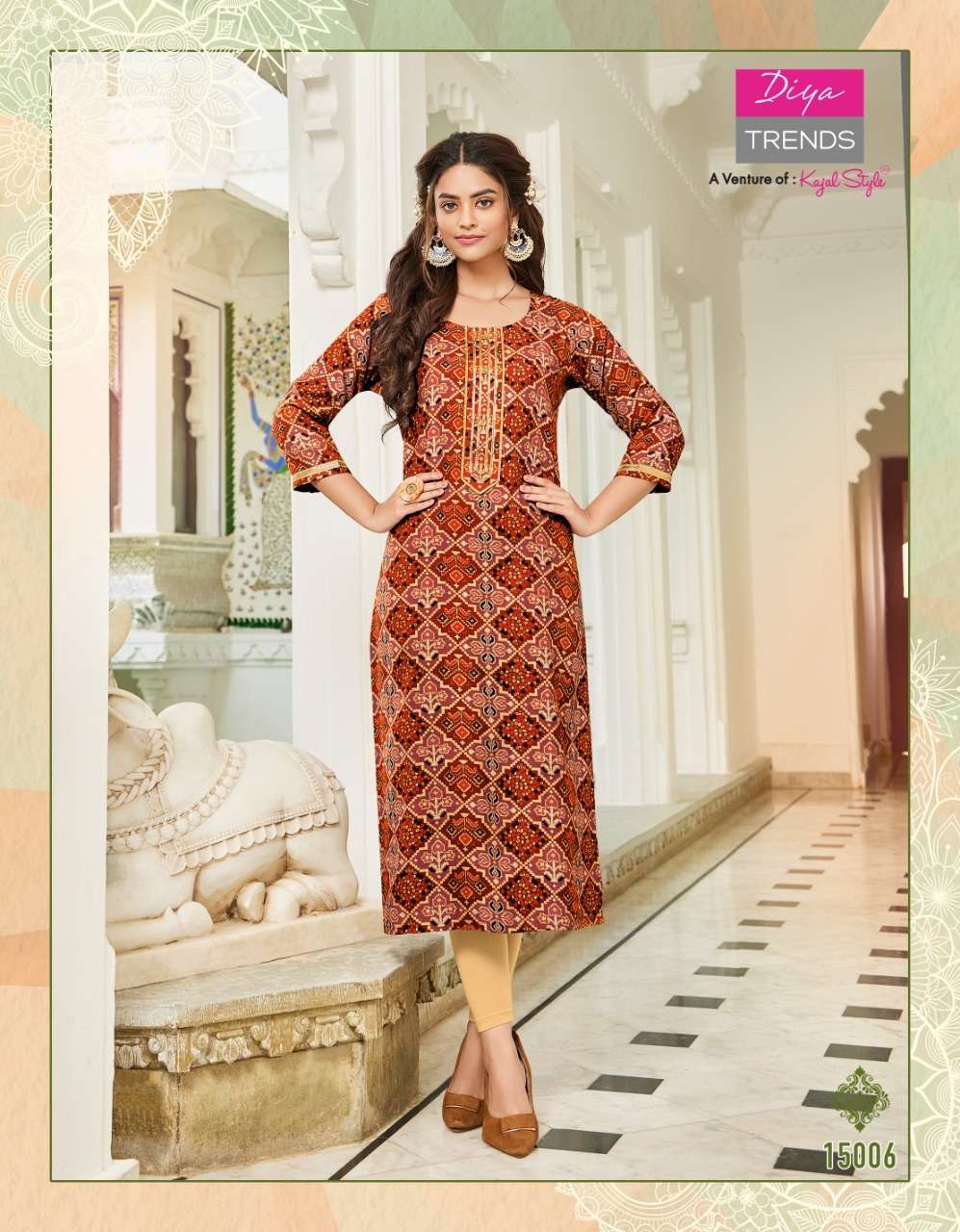 Diya Trends Gardencity Vol-15 Rayon Capsule Foil Print Kurti On Wholesale 