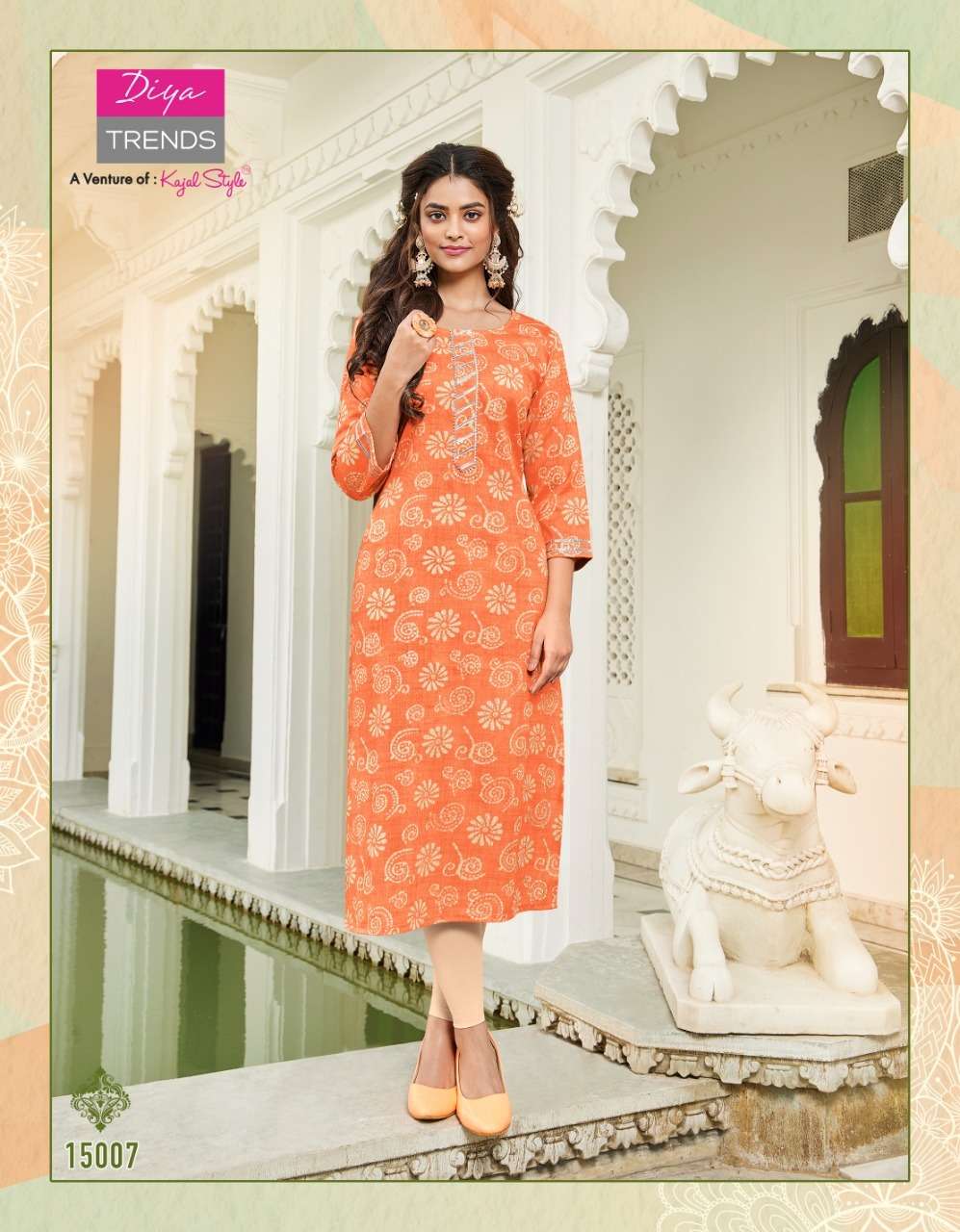 Diya Trends Gardencity Vol-15 Rayon Capsule Foil Print Kurti On Wholesale 