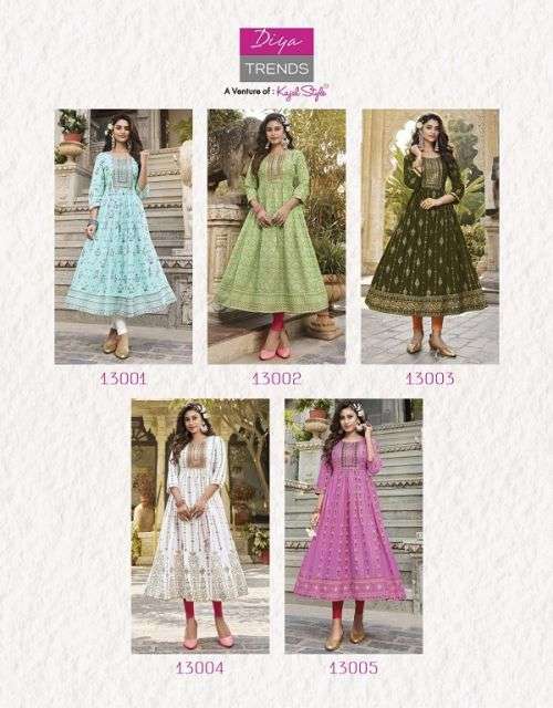 Ethnicity Vol 13 By Diya Trendz Fancy Embroidery Kurti Collection On Wholesale