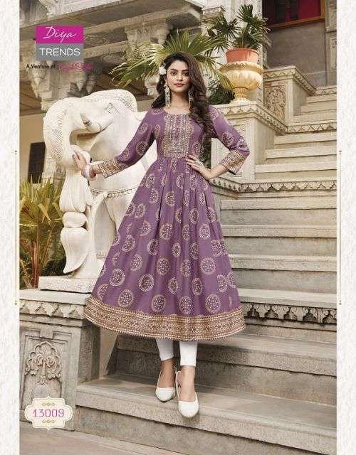 Ethnicity Vol 13 By Diya Trendz Fancy Embroidery Kurti Collection On Wholesale