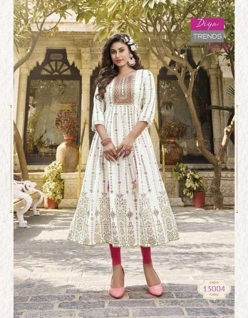 Ethnicity Vol 13 By Diya Trendz Fancy Embroidery Kurti Collection On Wholesale
