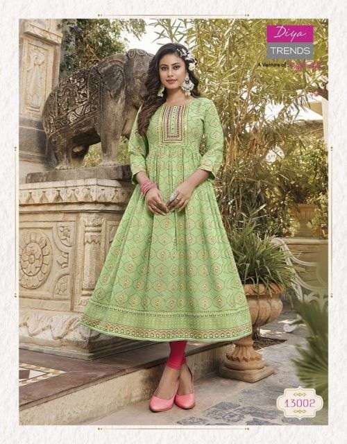 Ethnicity Vol 13 By Diya Trendz Fancy Embroidery Kurti Collection On Wholesale
