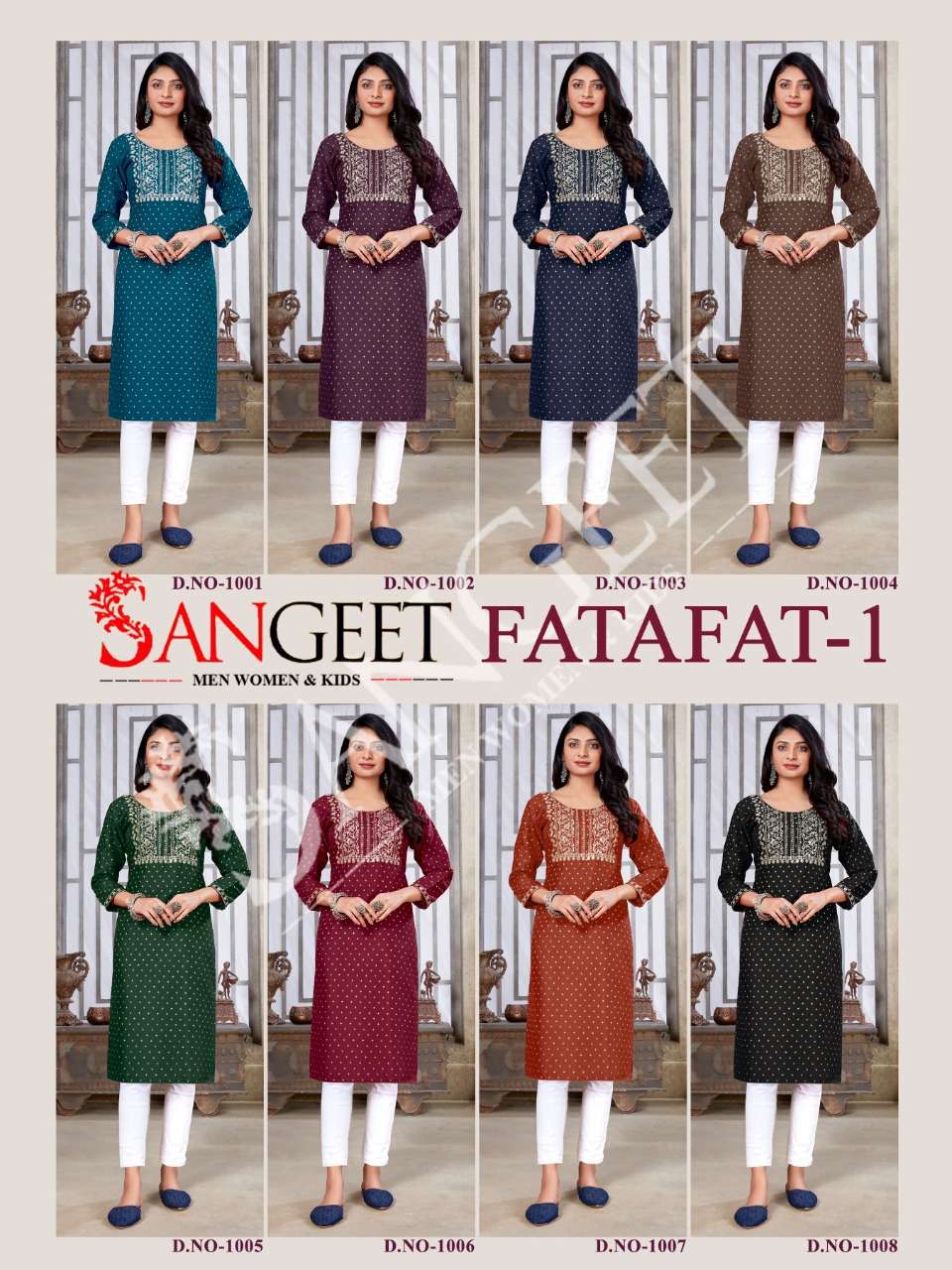 Fatafat -1 Present Ruby Magic Cotton Gold Print Embroidery Work On Wholesale