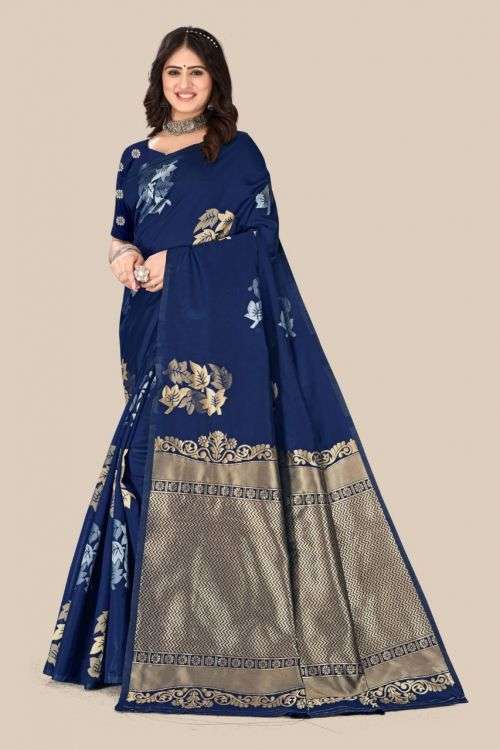 Gold Leaf Designer Banarasi Silk Saree Collection On Wholesale