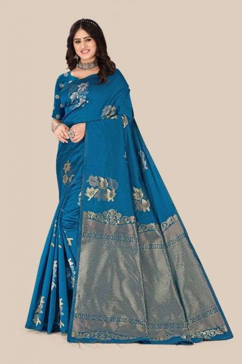 Gold Leaf Designer Banarasi Silk Saree Collection On Wholesale
