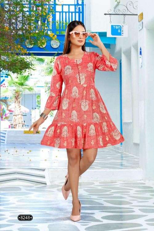 Golden Ginni Fancy Wear Designer Kurti Collection On Wholesale