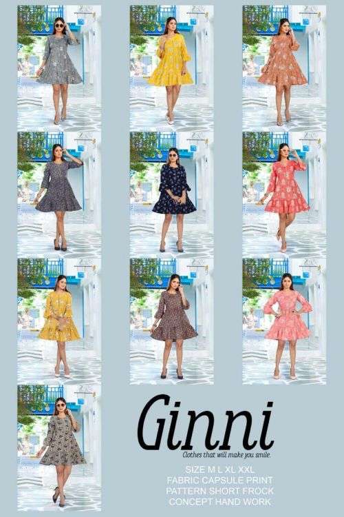 Golden Ginni Fancy Wear Designer Kurti Collection On Wholesale