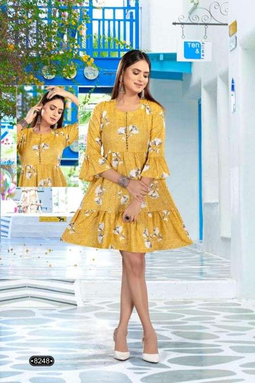 Golden Ginni Fancy Wear Designer Kurti Collection On Wholesale