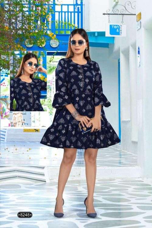 Golden Ginni Fancy Wear Designer Kurti Collection On Wholesale