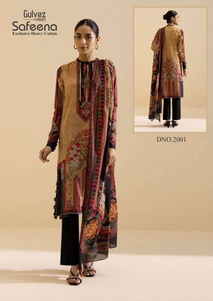 Gulvez Safeena Vol 1 Heavy Pure Cambric Cotton Pakistani Suits On Wholesale