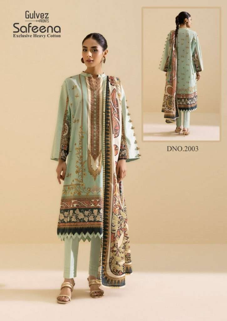 Gulvez Safeena Vol 1 Heavy Pure Cambric Cotton Pakistani Suits On Wholesale
