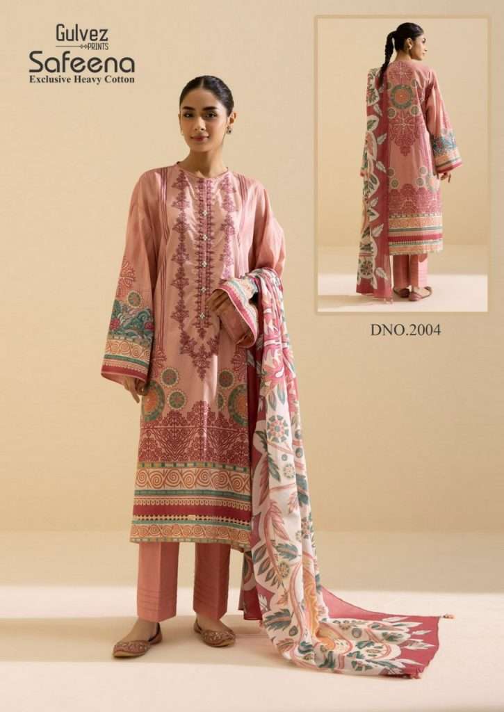 Gulvez Safeena Vol 1 Heavy Pure Cambric Cotton Pakistani Suits On Wholesale