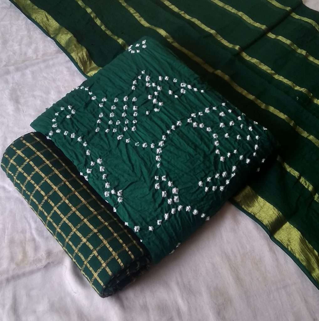 H Ton To Ton Pure Cotton Satin Bandhej Print On Wholesale