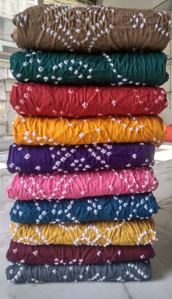 H Ton To Ton Pure Cotton Satin Bandhej Print On Wholesale