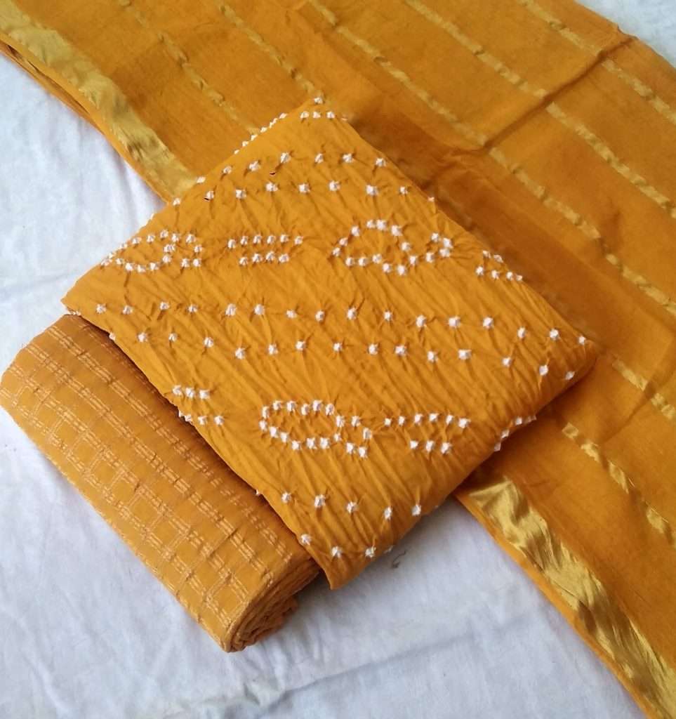 H Ton To Ton Pure Cotton Satin Bandhej Print On Wholesale