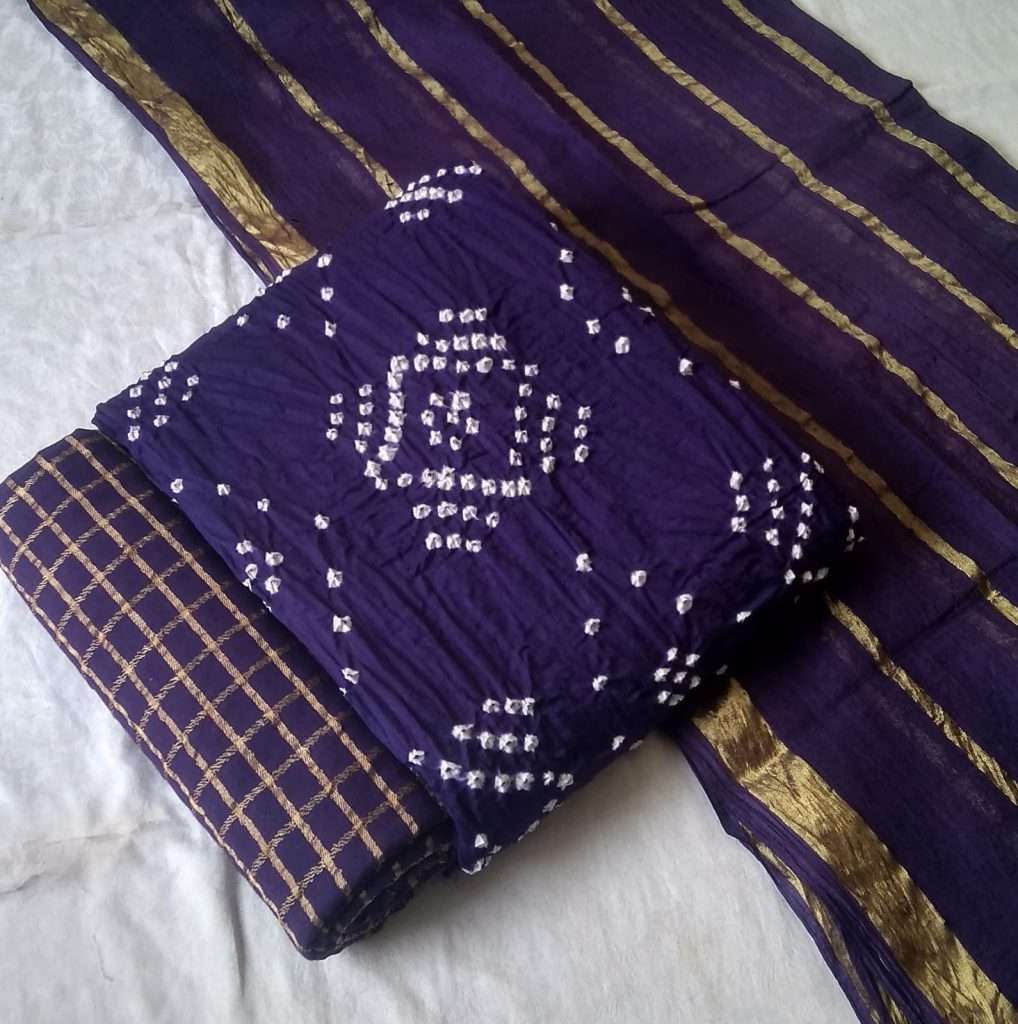 H Ton To Ton Pure Cotton Satin Bandhej Print On Wholesale