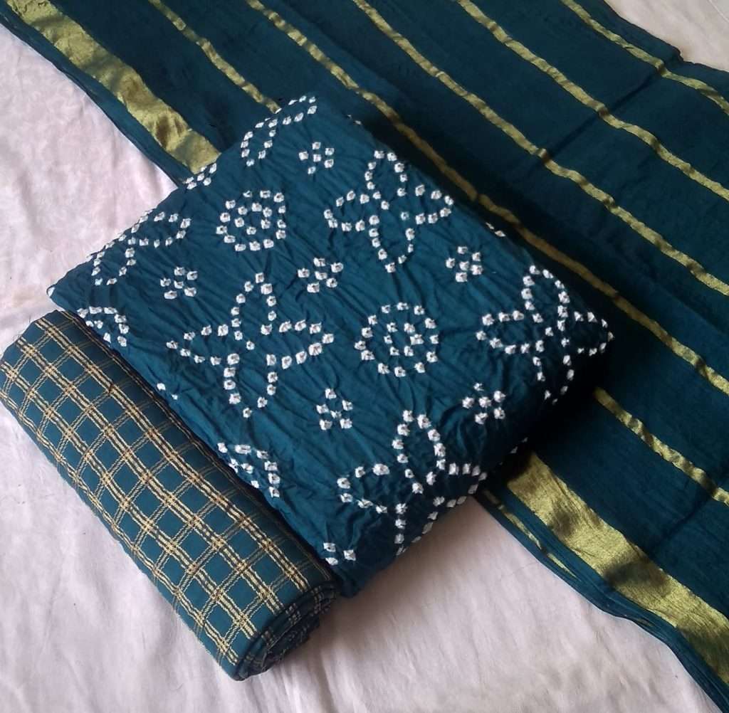 H Ton To Ton Pure Cotton Satin Bandhej Print On Wholesale