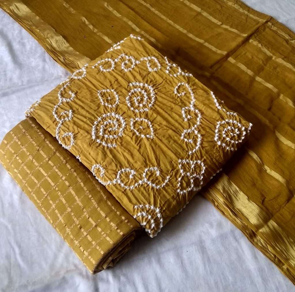 H Ton To Ton Pure Cotton Satin Bandhej Print On Wholesale