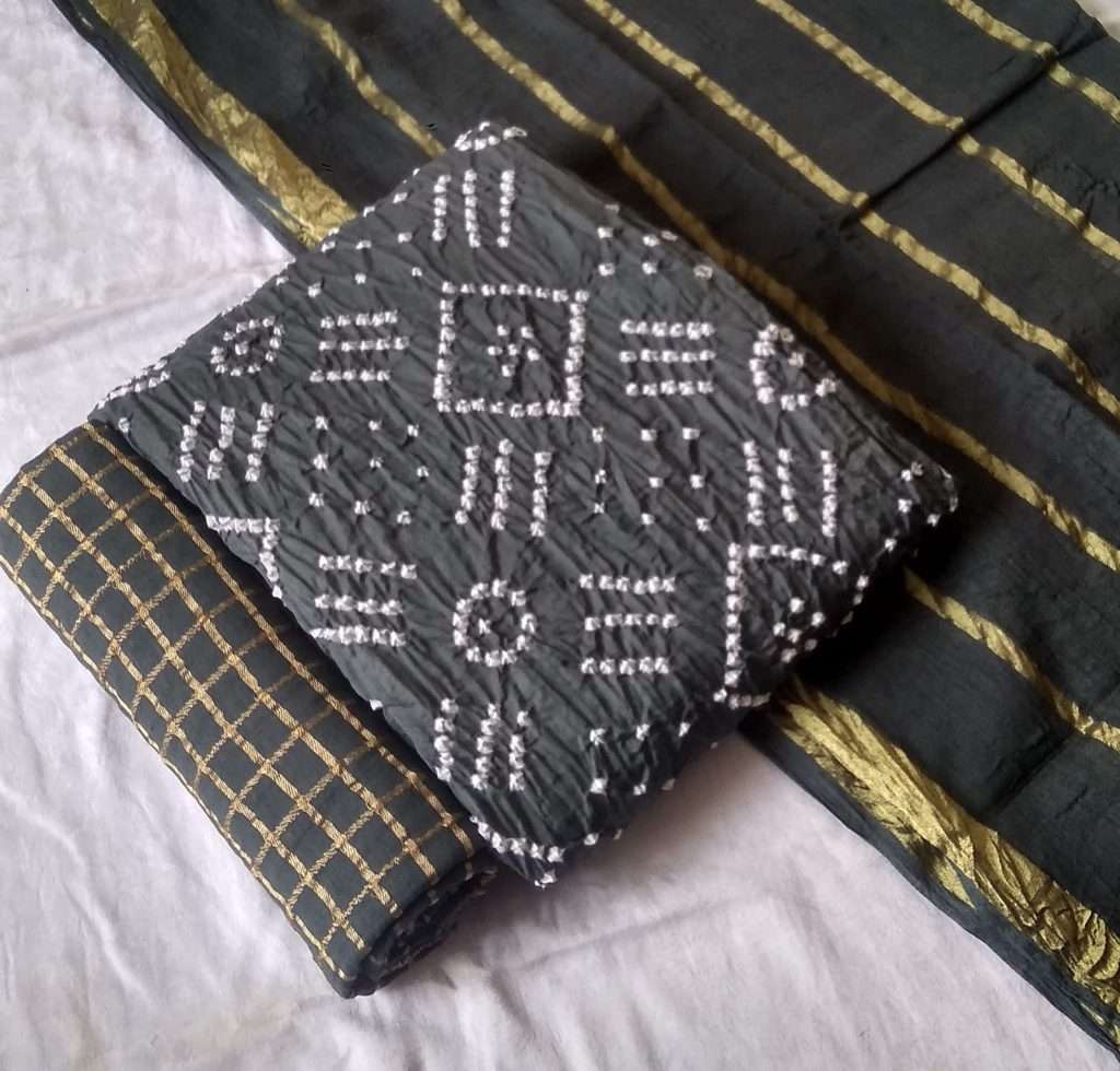 H Ton To Ton Pure Cotton Satin Bandhej Print On Wholesale