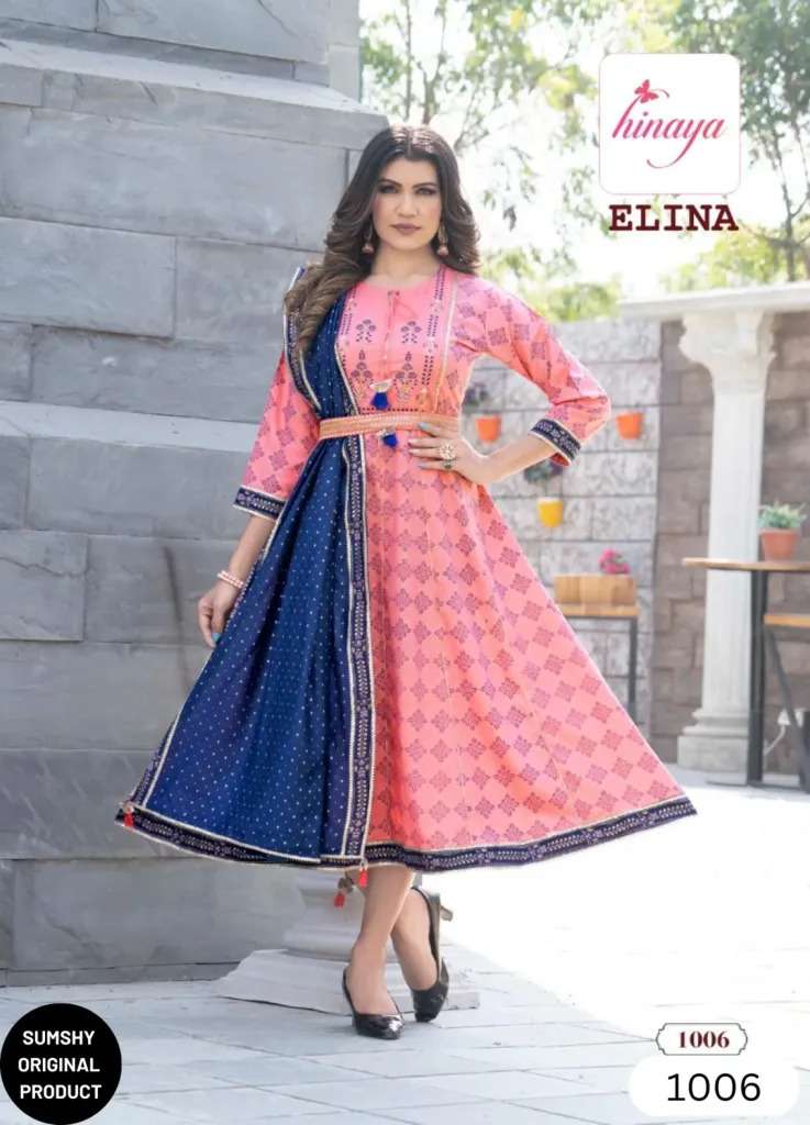 Hinaya Elina Vol 1 Designer Long Kurti With Dupatta Collection On Wholesale