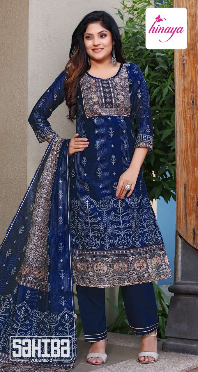 Hinaya Present Sahiba Vol 1 Digital Prints And Designer Chanderi Silk On Wholesale