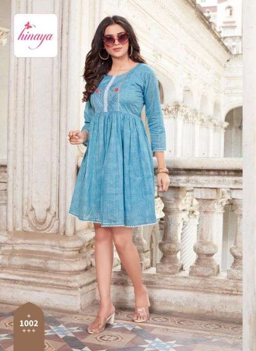 Hinaya Saraa Vol 1 Cotton Designer Kurti Collection On Wholesale