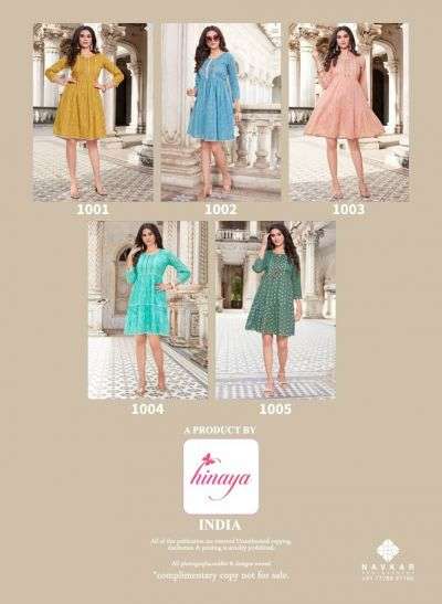 Hinaya Saraa Vol 1 Cotton Designer Kurti Collection On Wholesale