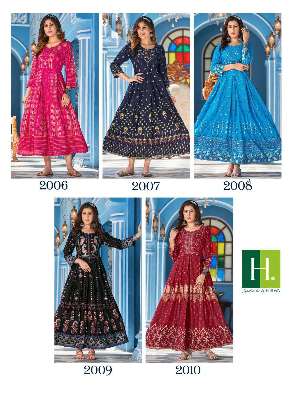 Hirwa Present Sunaina Vol-2 Anarkali Style Long Kurti On Wholesale