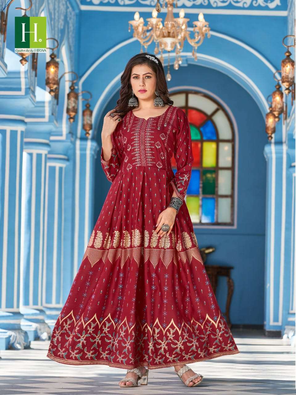 Hirwa Present Sunaina Vol-2 Anarkali Style Long Kurti On Wholesale