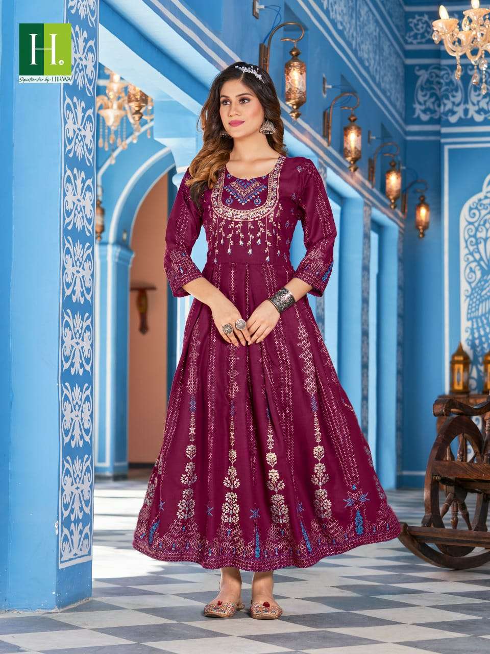 Hirwa Present Sunaina Vol-2 Anarkali Style Long Kurti On Wholesale