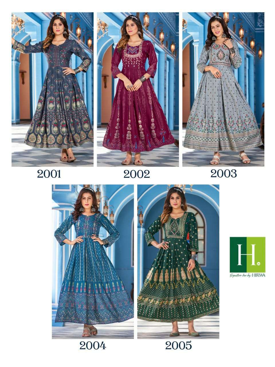 Hirwa Present Sunaina Vol-2 Anarkali Style Long Kurti On Wholesale