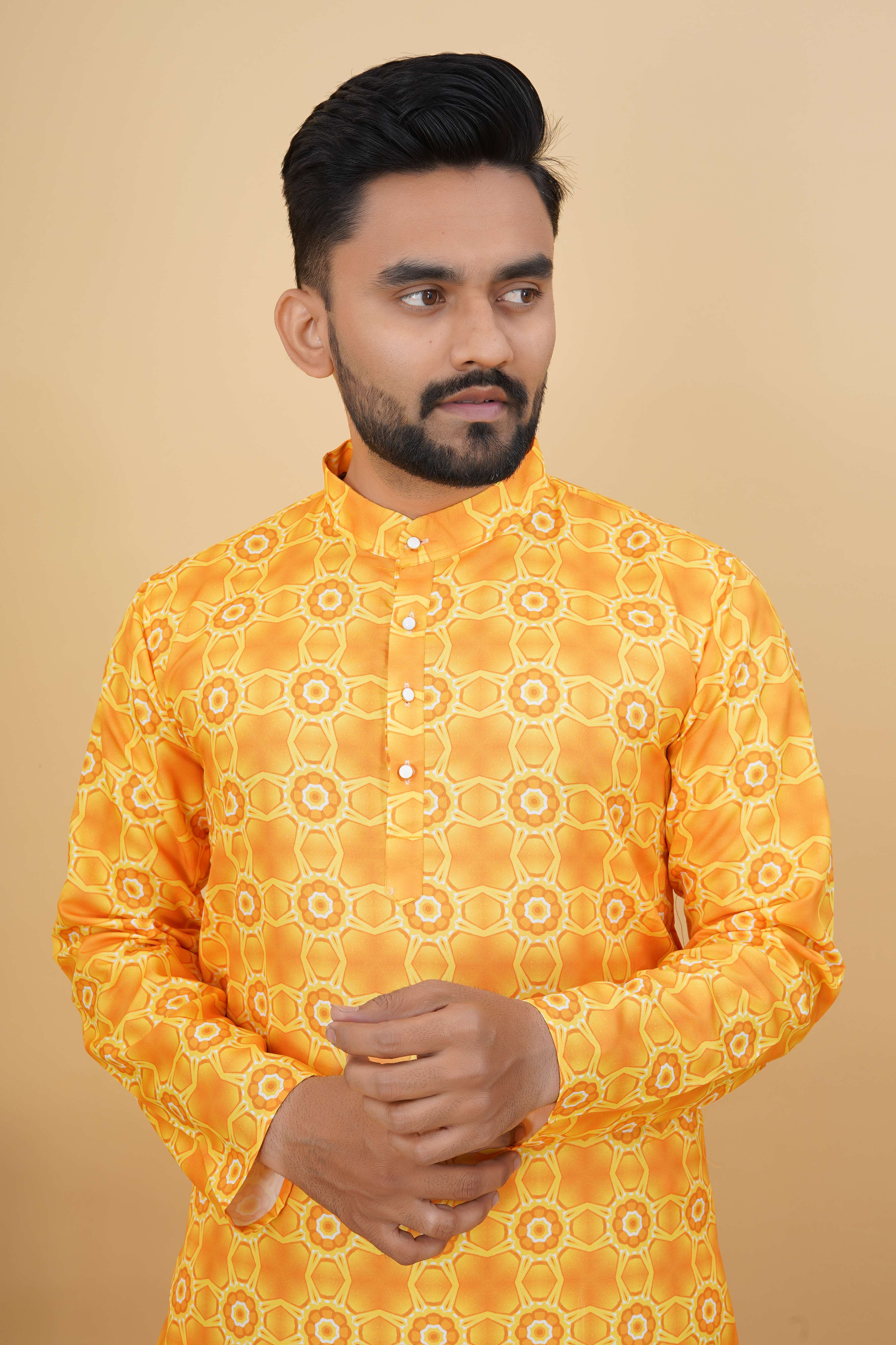 IJYA Brand Mens Yellow Kurta Launch For Haldi Function 