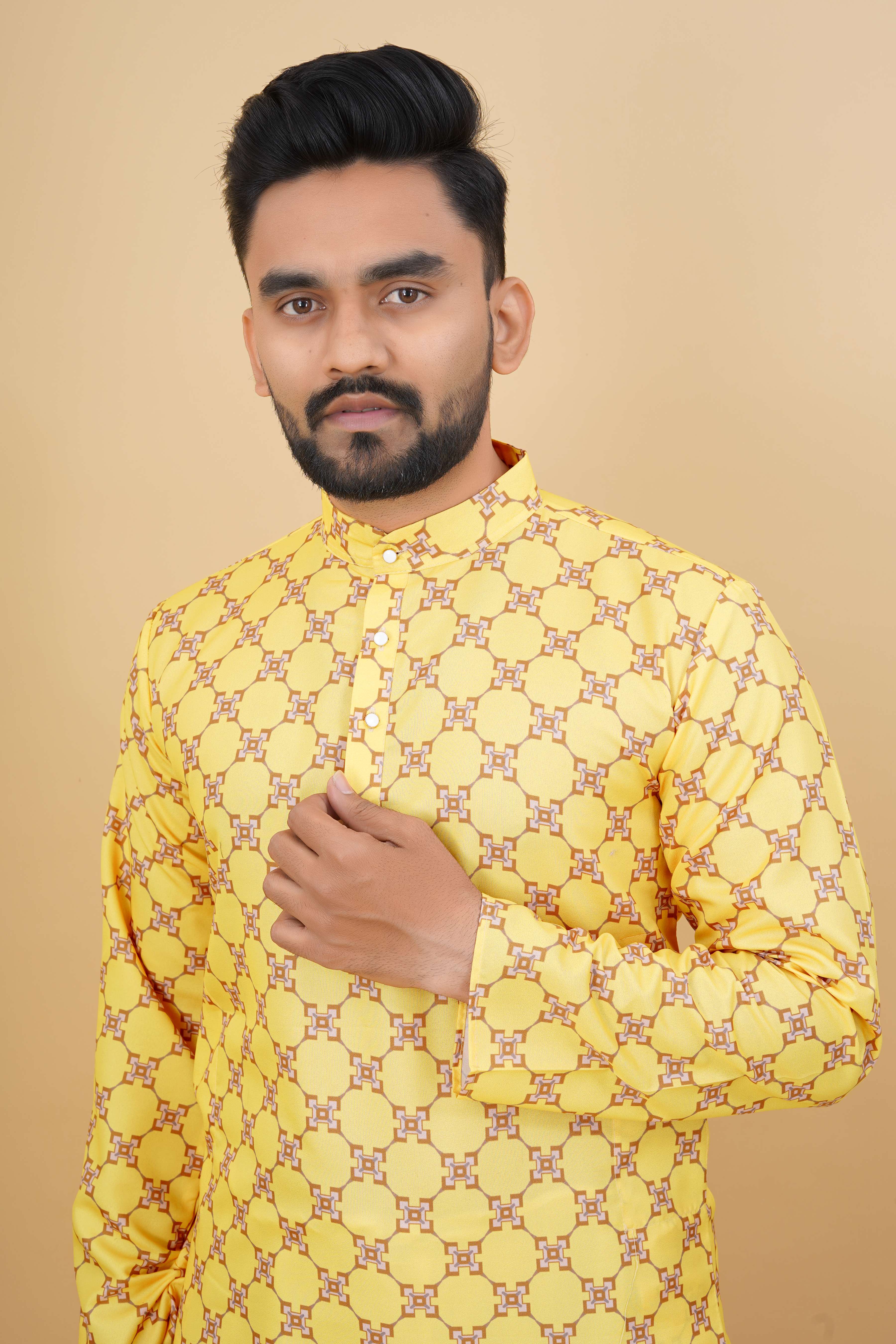 IJYA Brand Mens Yellow Kurta Launch For Haldi Function 