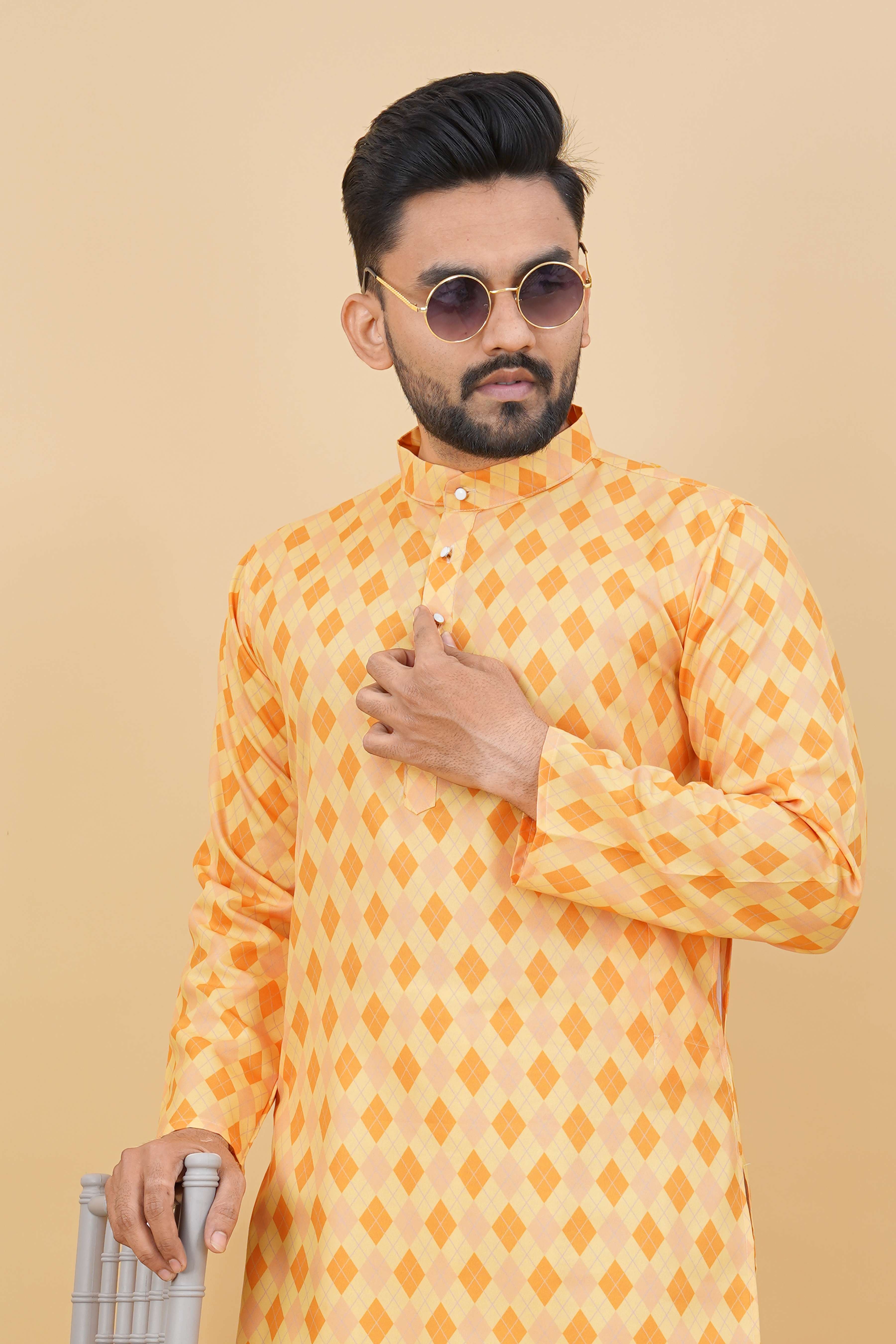 IJYA Brand Mens Yellow Kurta Launch For Haldi Function 
