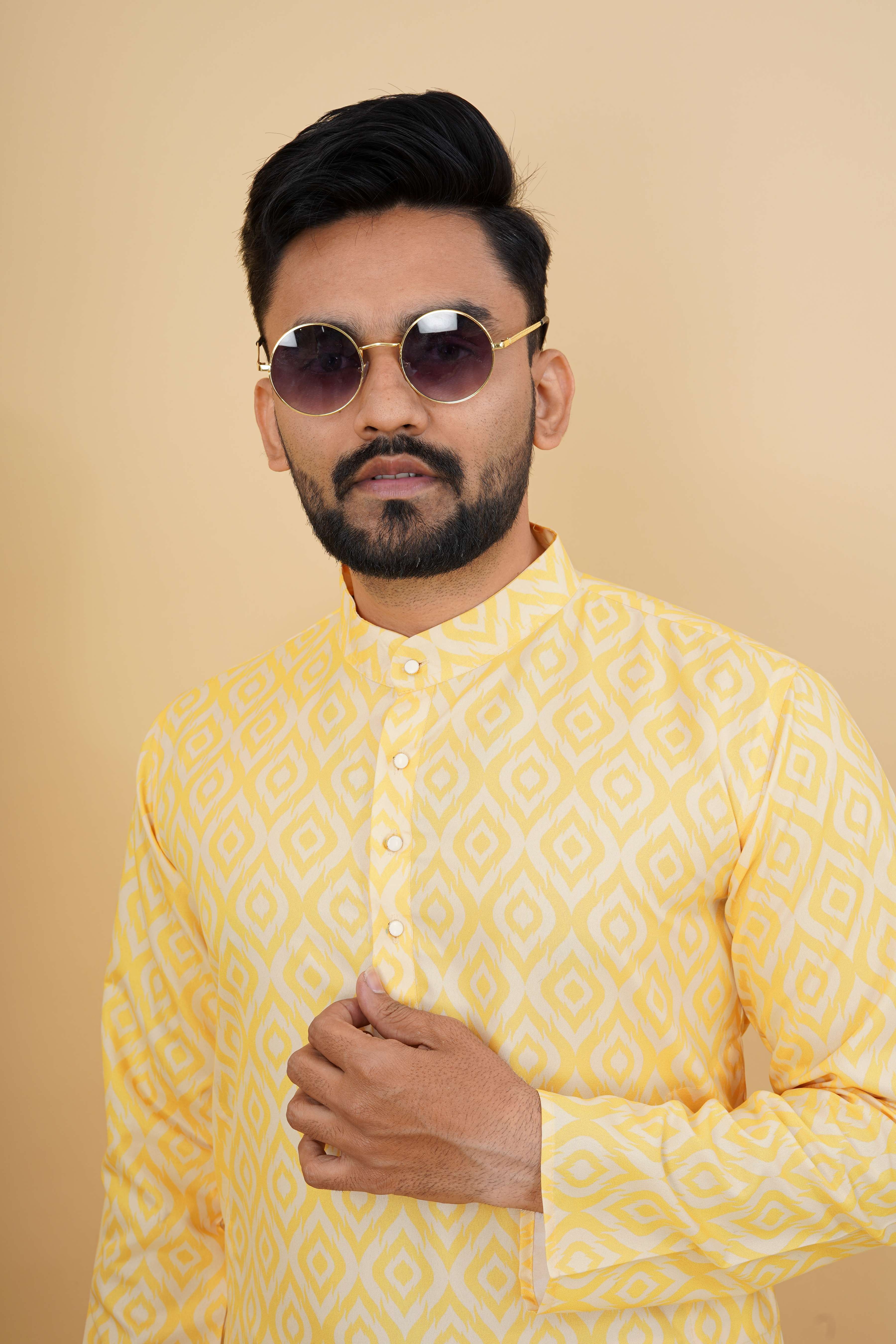 IJYA Brand Mens Yellow Kurta Launch For Haldi Function 