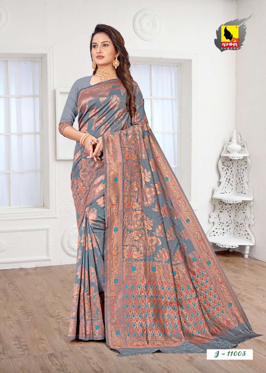 Instagram Vol 1 Tchi Silk Saree With Zari And Meenakari Work Rich Pall On Wholesale