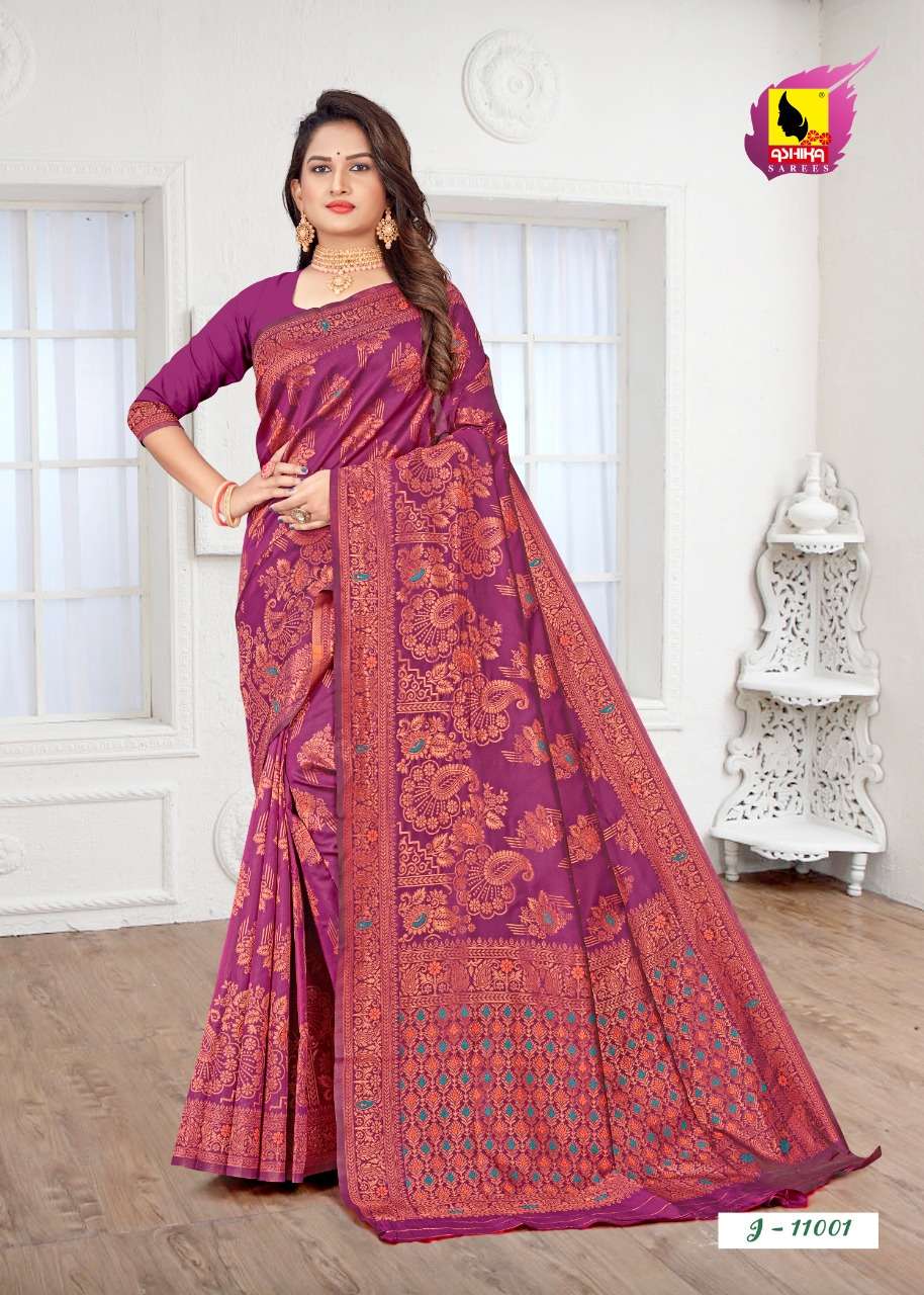 Instagram Vol 1 Tchi Silk Saree With Zari And Meenakari Work Rich Pall On Wholesale